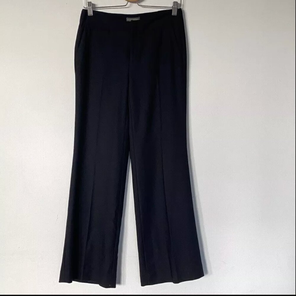 VTG Y2K Banana Republic Women's Dress Pants Wide Leg 100% Wool Black Size 2